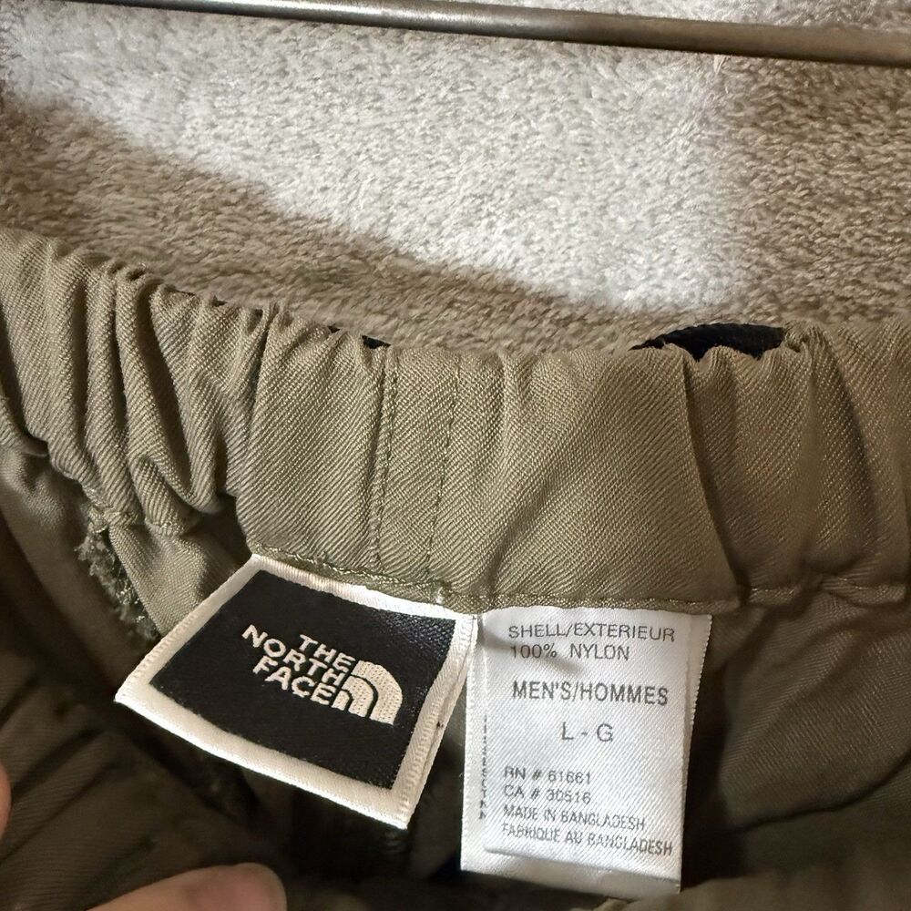 North Face Mens Pants Size L Khaki Nylon Belted Hiking Cargo Lightweight
